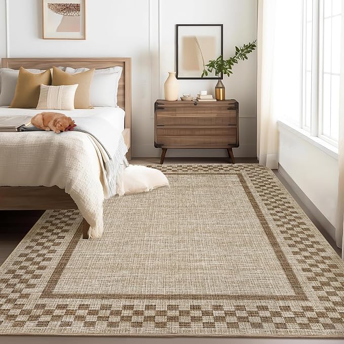 GarveeHome Washable Area Rug 4x6 Small Living Room Rugs Modern Bordered Soft by GarveeHome