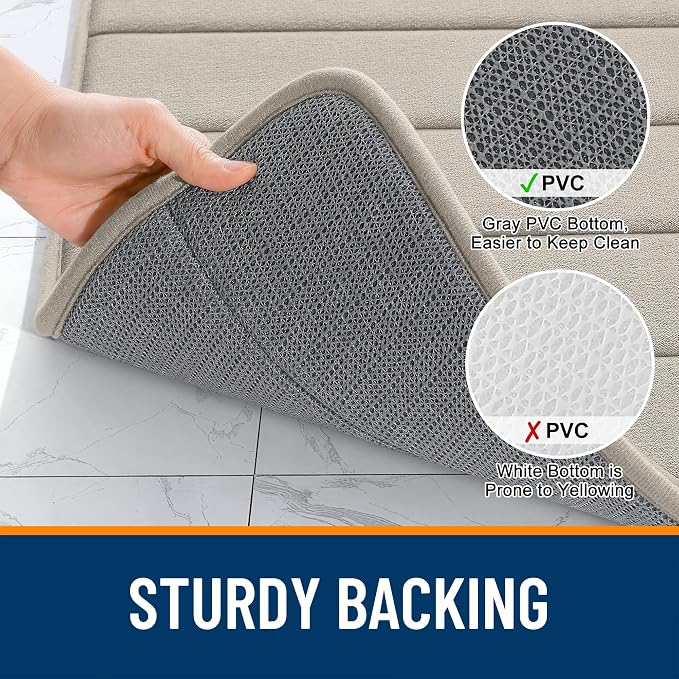 OLANLY Memory Foam Long Bathroom Rugs Runner 47x24, Super Soft Absorbent Bath - Image 7