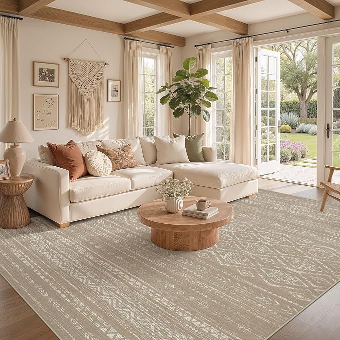 Nakagishi Area Rug Living Room Rugs: 8x10 Large Soft Machine Washable Boho - Image 2