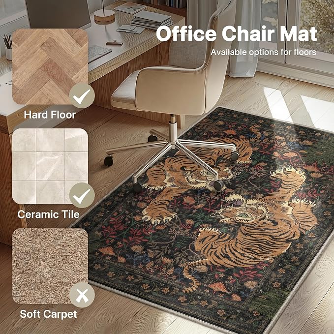 36"x48" Office Chair Mat for Hardwood Tile Floor, Under Desk Carpet Protector - Image 3