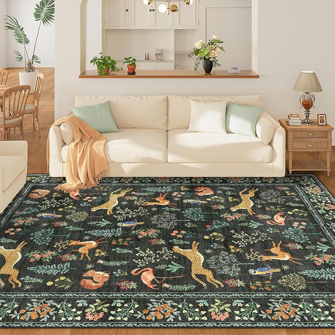 DUKINO 6x9 Rug, Washable Animal Living Room Rug - Image 3