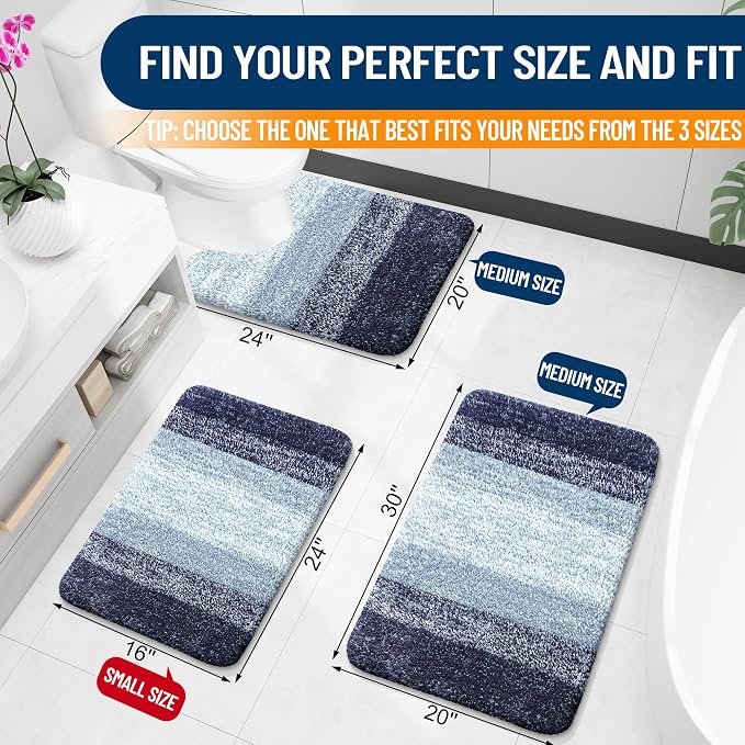 OLANLY Large Bathroom Rugs Mat 54x24, Extra Soft Absorbent Microfiber Bath Rugs - Image 2