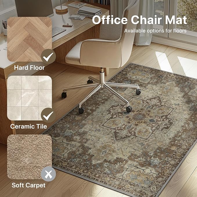 48"x72" Office Chair Mat for Hardwood Tile Floor, Under Desk Carpet Protector - Image 3