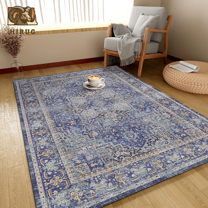 Washable Area Rug 3' x 5 ' Vintage Traditional Persian Mat - Image 4