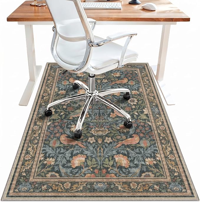 36"x60" Office Chair Mat for Hardwood Tile Floor, Under Desk Carpet Protector by BESBLEE