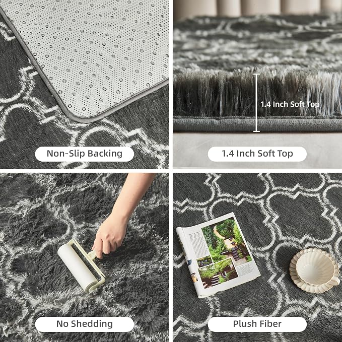Litanika 8x10 Geometric Shag Area Rug - Image 5