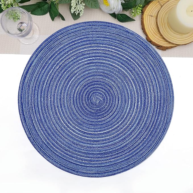 SHACOS Round Braided Placemats Set of 8 Round Table Mats - Image 9
