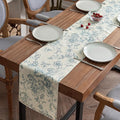 jinchan Blue Floral Linen Table Runner 13 x 108 Inch Farmhouse | Classic by JINCHAN