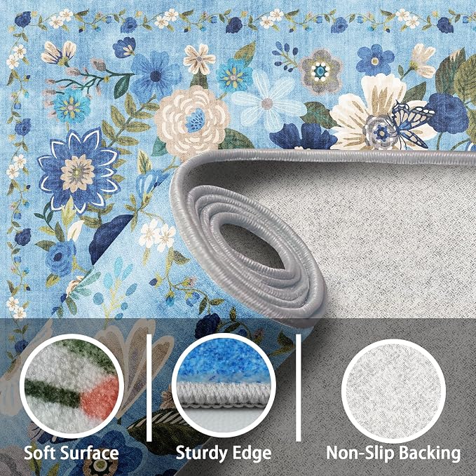 Rug for Hallways Kitchen Runner 2x8, Non Slip Washable Rugs - Image 4