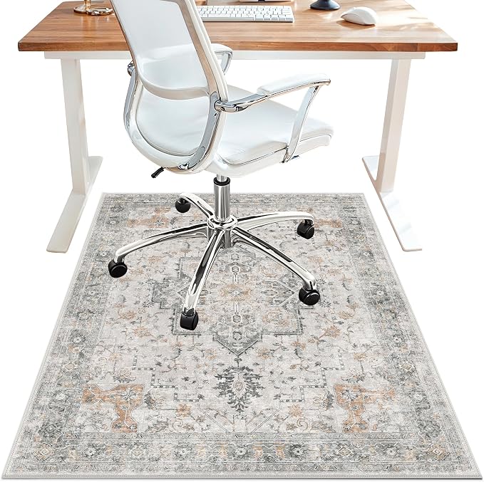 48"x60" Office Chair Mat for Hardwood Tile Floor, Under Desk Carpet Protector by BESBLEE