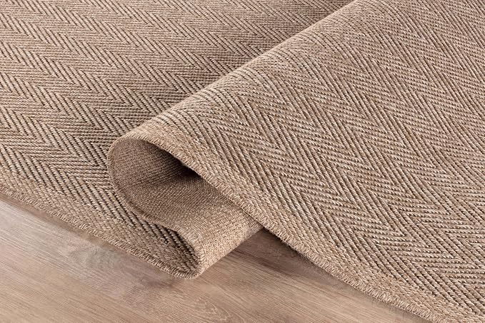 CAMILSON Easy Jute Rug 5x7, Indoor Outdoor Natural Color Fiber Area Rugs - Image 4