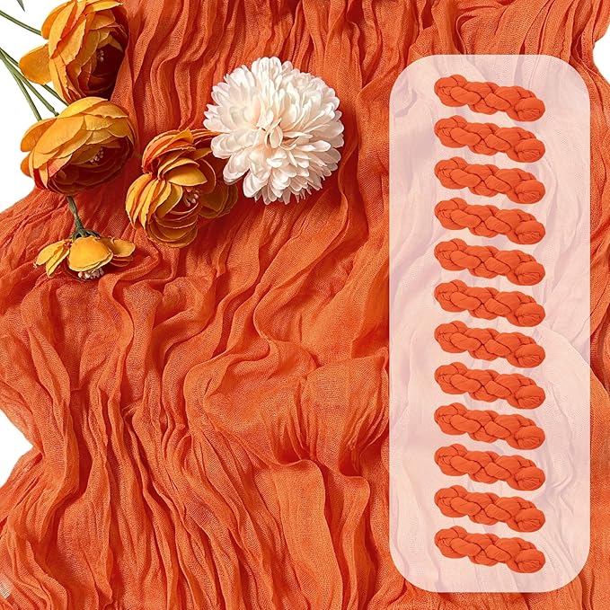 12 Pack Orange Cheesecloth Table Runner 17 x 108 Inch Gauze TableRunner Fabric by Unknown