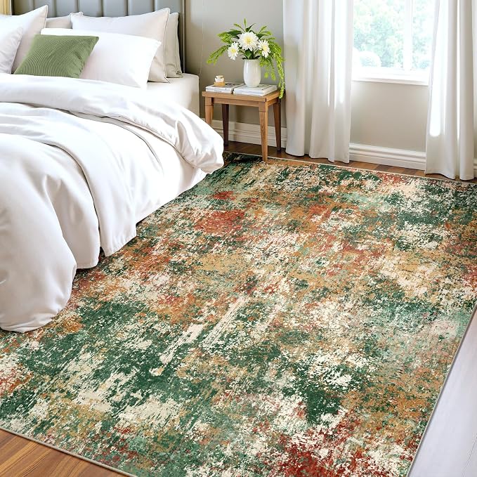 RELEANY Washable Area Rugs 5'x8' Non-Slip Modern Abstract Soft - Image 3
