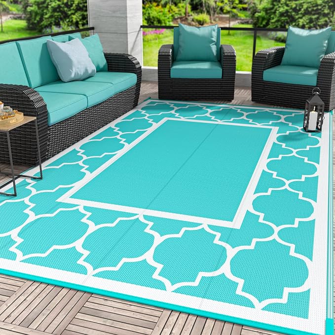 GENIMO 9 ' x 12 ' Outdoor Rug for Patio Clearance, Waterproof Indoor Outdoor by GENIMO