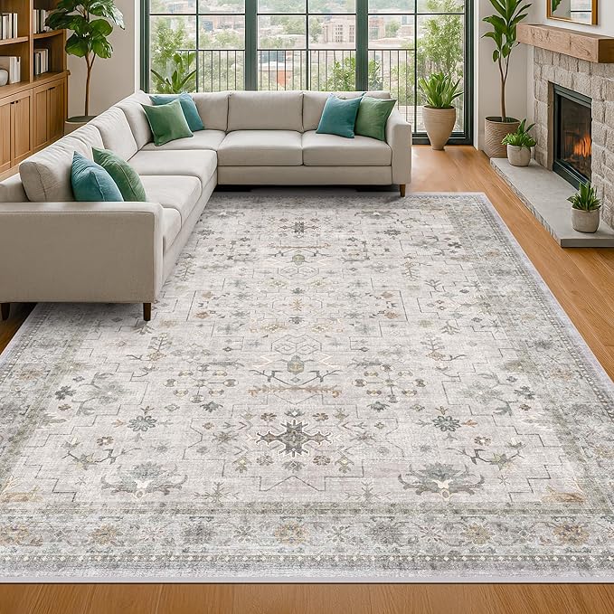 Hazo Haus Boho Light Grey 5x8 Living Room Rug - Image 8