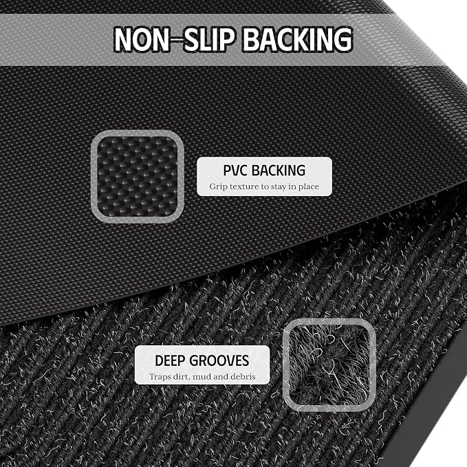 Front Door Mat 3' x 5', Low Profile Heavy Duty Door Mat Outside Entrance - Image 5
