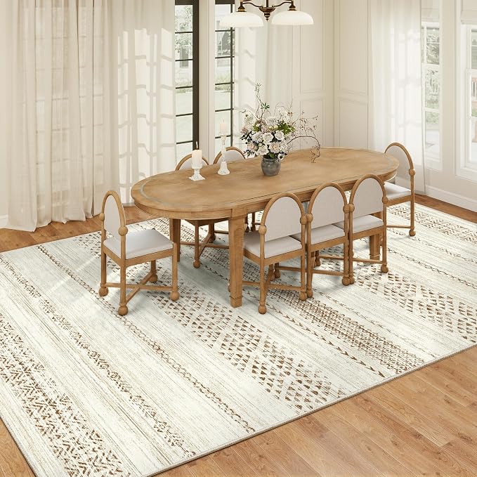 Miukiki 8x10 Area Rug for Living Room Moroccan Washable Rugs Non Slip Indoor - Image 9