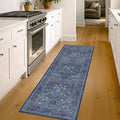 Non Slip Dark Blue 2x5 Runner Rug by HazoHaus