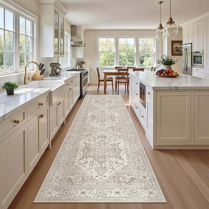 Madane Hallway Runner Rug 2'6''x10' Kitchen Runner, Non Slip Vintage Runners - Image 3