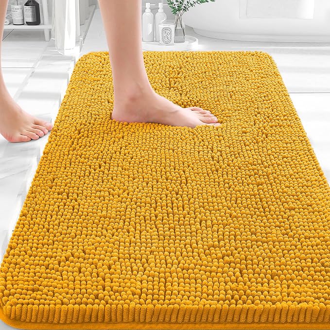 OLANLY Bathroom Rugs 30x18, Extra Soft Absorbent Chenille Bath Rugs, Rubber by OLANLY