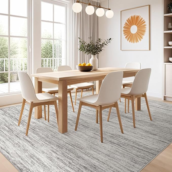 Nakagishi 5X7 Area Rugs Living Room: Washable Large Vintage Rug Neutral - Image 7