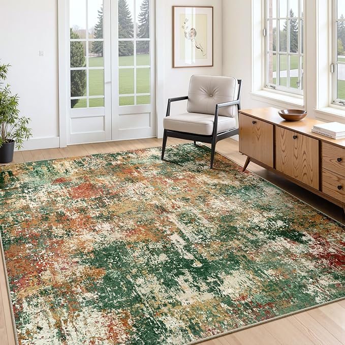RELEANY Washable Area Rugs 4'x6' Non-Slip Modern Abstract Soft by RELEANY