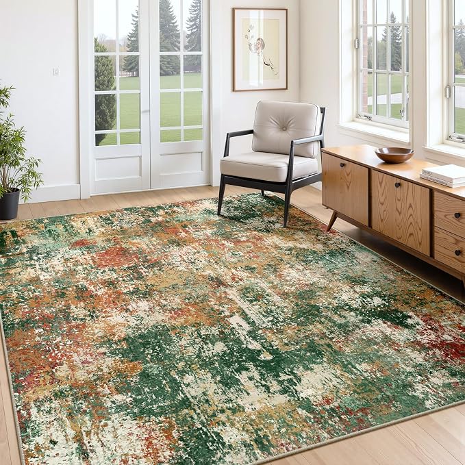 RELEANY Washable Area Rugs 6'x8' Non-Slip Modern Abstract Soft - Image 9