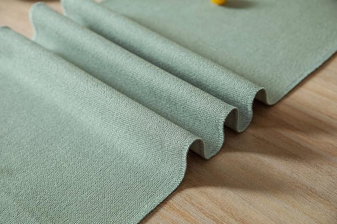 Sage Table Runners 36 Inches Long, Burlap Linen Style Rustic Farmhouse Table - Image 6