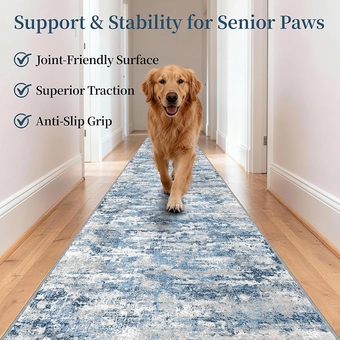 Runners for Hallways Ultra Non-Slip 2x4 Washable Kitchen Rug Abstract Tear and - Image 8