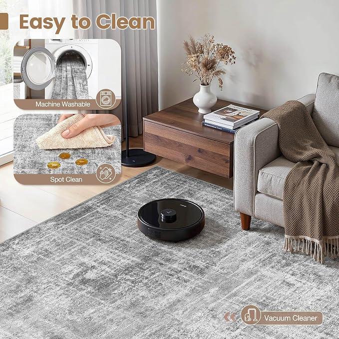 Washable 5x7 Area Rug for Living Room - Image 2