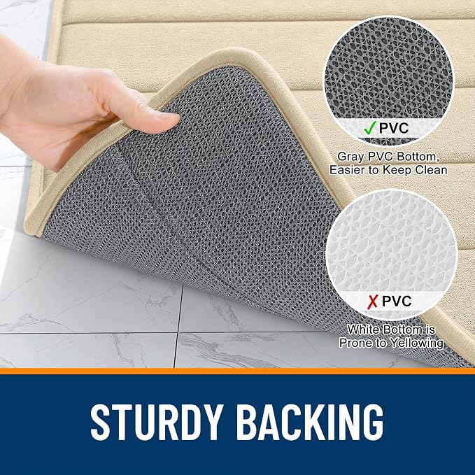 OLANLY Memory Foam Bath Mat 36x24, Super Soft Absorbent Bathroom Rugs, Quick Dry - Image 7