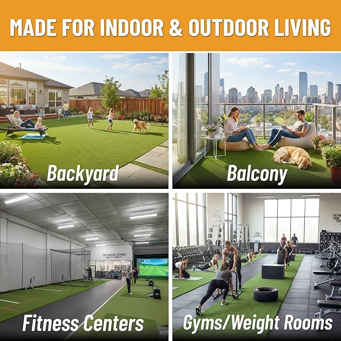 Ottomanson Artificial Turf for Backyard, Training & Outdoor Use 78" x 18' - Image 4
