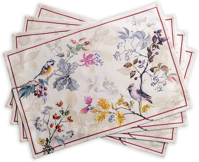 Maison d' Hermine Placemats Set of 4 Reusable 100% Cotton | Cloth Place Mats by MaisondHermine