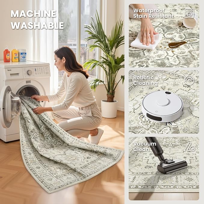 zesthome 5x7 Area Rugs, Machine Washable Rugs - Image 5
