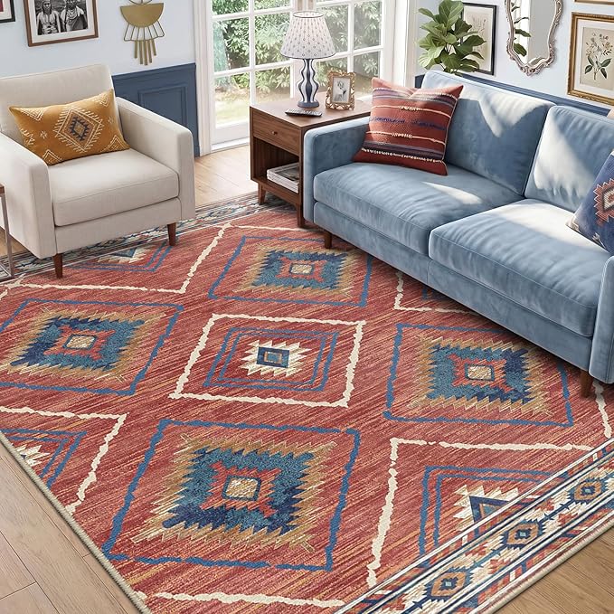 BESTSWEETIE Area Rug 5x8 Rug Machine Washable Non-Slip Low Pile Print Pattern by BESTSWEETIE