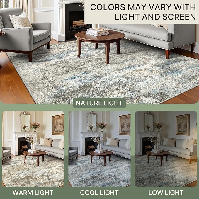 BEIMO Area Rugs 6x9 for Living Room Bedroom, Modern Abstract Machine Washable - Image 6
