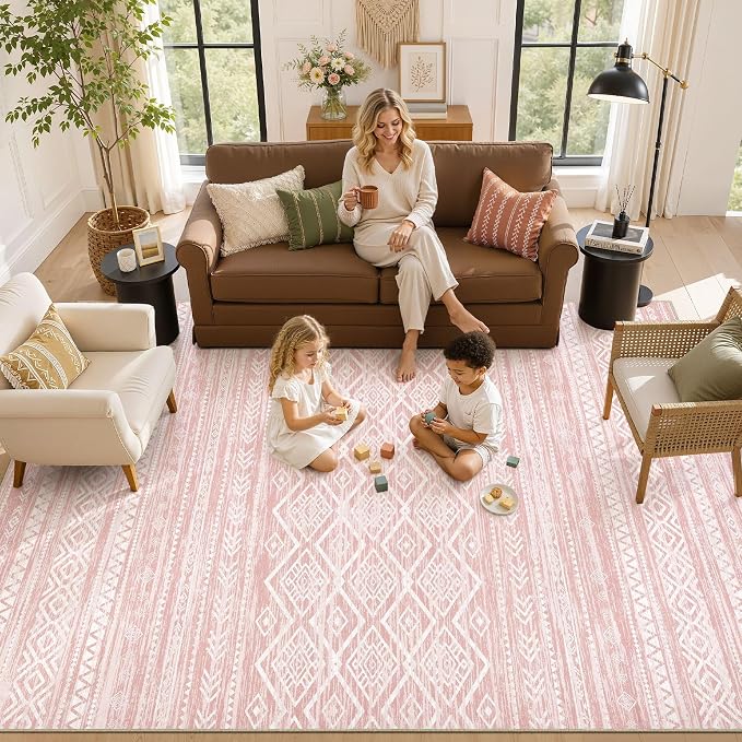 Nakagishi Area Rug Living Room Rugs: 6x9 Large Soft Machine Washable Boho - Image 8