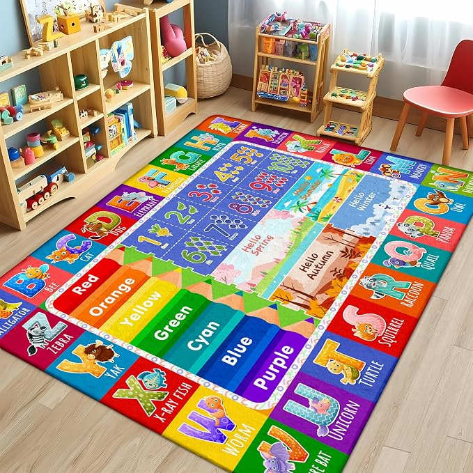 5x7 Kids Rug for Classroom & Playroom by Itvgekp