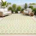 JONATHAN Y Moroccan Geometric Indoor Outdoor Area Rug 8X10 Light Green/Cream by JONATHANY