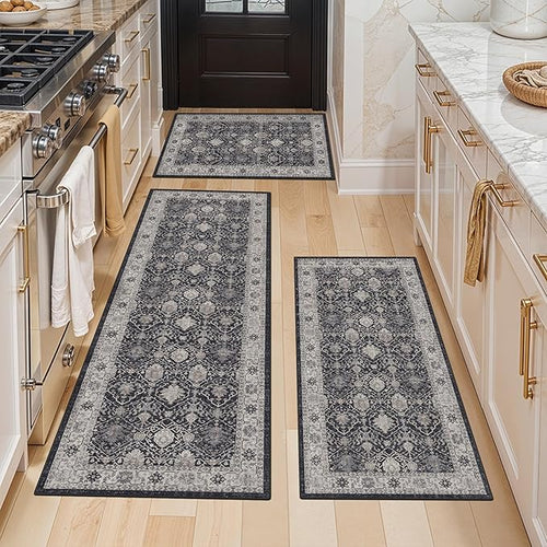 3 Pieces Kitchen Rug Sets: Farmhouse Washable Non-Slip Floor Mat by HYHAOYUNLAI
