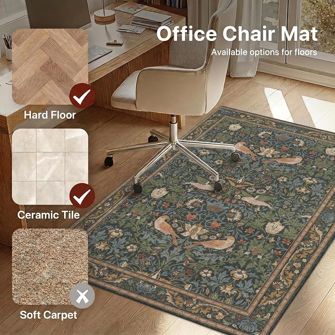 48"x72" Office Chair Mat for Hardwood Tile Floor, Under Desk Carpet Protector - Image 3