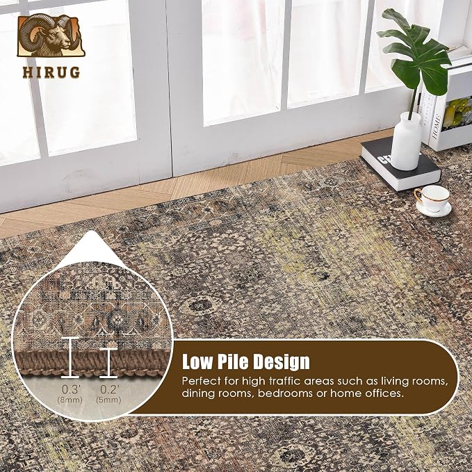 Washable Area Rug 4' x 6' Vintage Traditional Persian Mat - Image 5