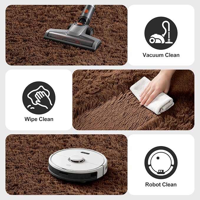 Shag Area Rugs for Bedroom Living Room, 6X9 Ultra Soft Fluffy Area Rugs for Dorm - Image 5