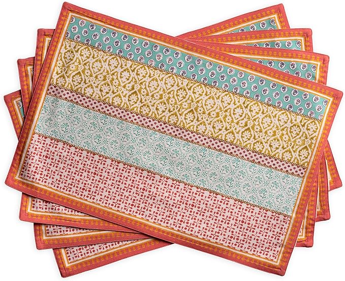 Maison d' Hermine Placemats Set of 4 Reusable 100% Cotton | Cloth Place Mats by MaisondHermine