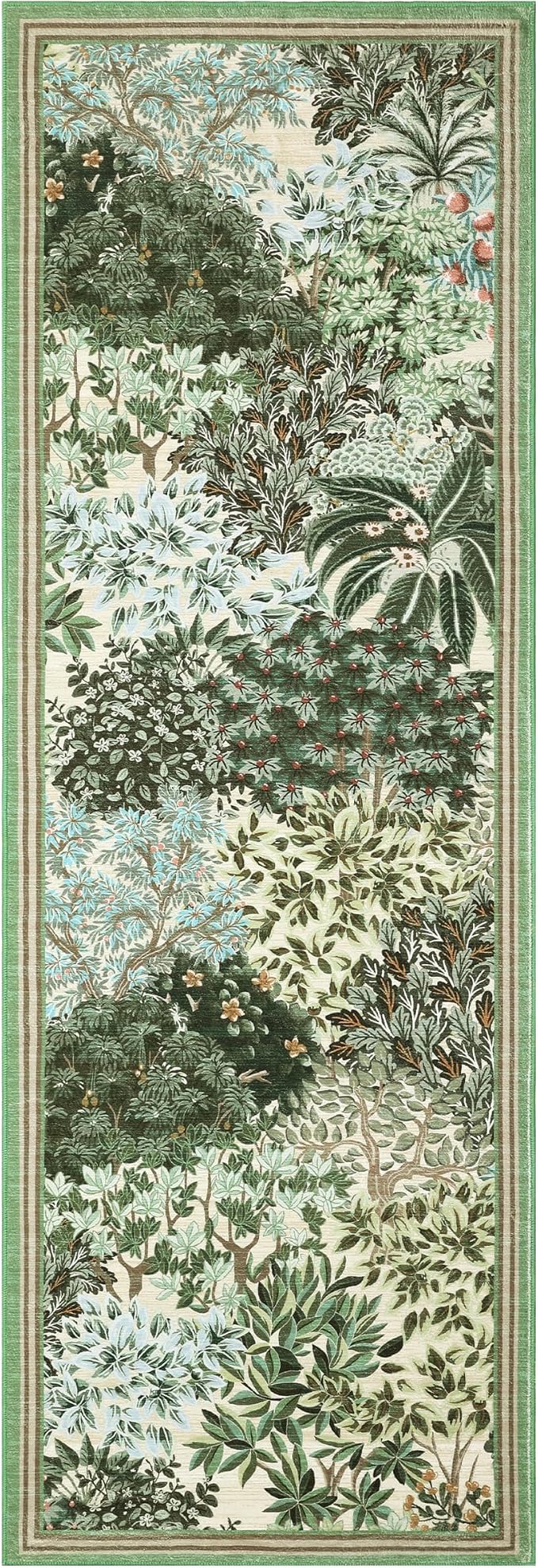 GarveeHome Forest Runner Rug, Botanical Low Pile Non Slip Stain Resistance - Image 4