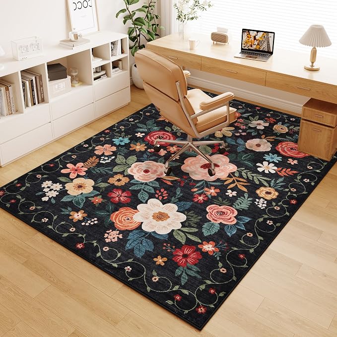 DUKINO 6x9 Area Rug, Floral Rugs - Image 9