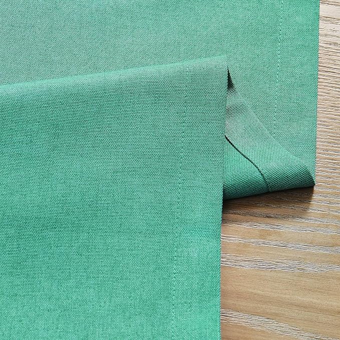 Basic Linen Style Table Runner, 14x90 Inch Teal | Mitered Corner Design - Image 6