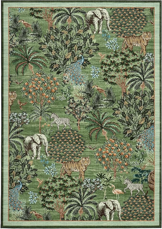 GarveeHome Jungle Animal Print Rug 3x5 Washable Area Rugs - Image 4