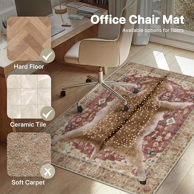 36"x48" Office Chair Mat for Hardwood Tile Floor, Under Desk Carpet Protector - Image 3