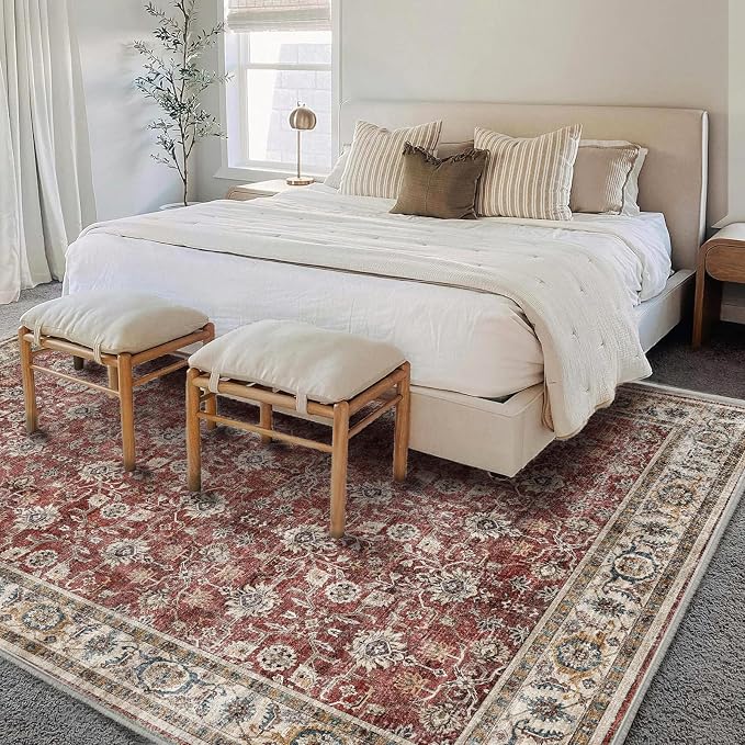CHAMPLANT Washable Area Rug 10'x14' Boho Design Non-Shedding Easy Care Ideal - Image 2